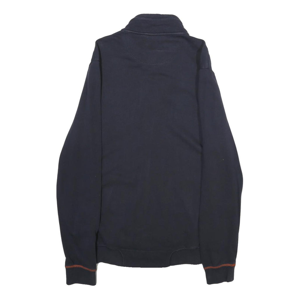 NAPAPIJRI Mens Navy Blue Jacket L Cotton Zip Up Casual Printed Logo