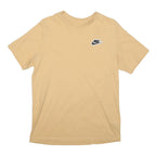 NIKE Mens Beige Cotton Blend T-Shirt M Short Sleeve Crew Neck Sportswear Casual
