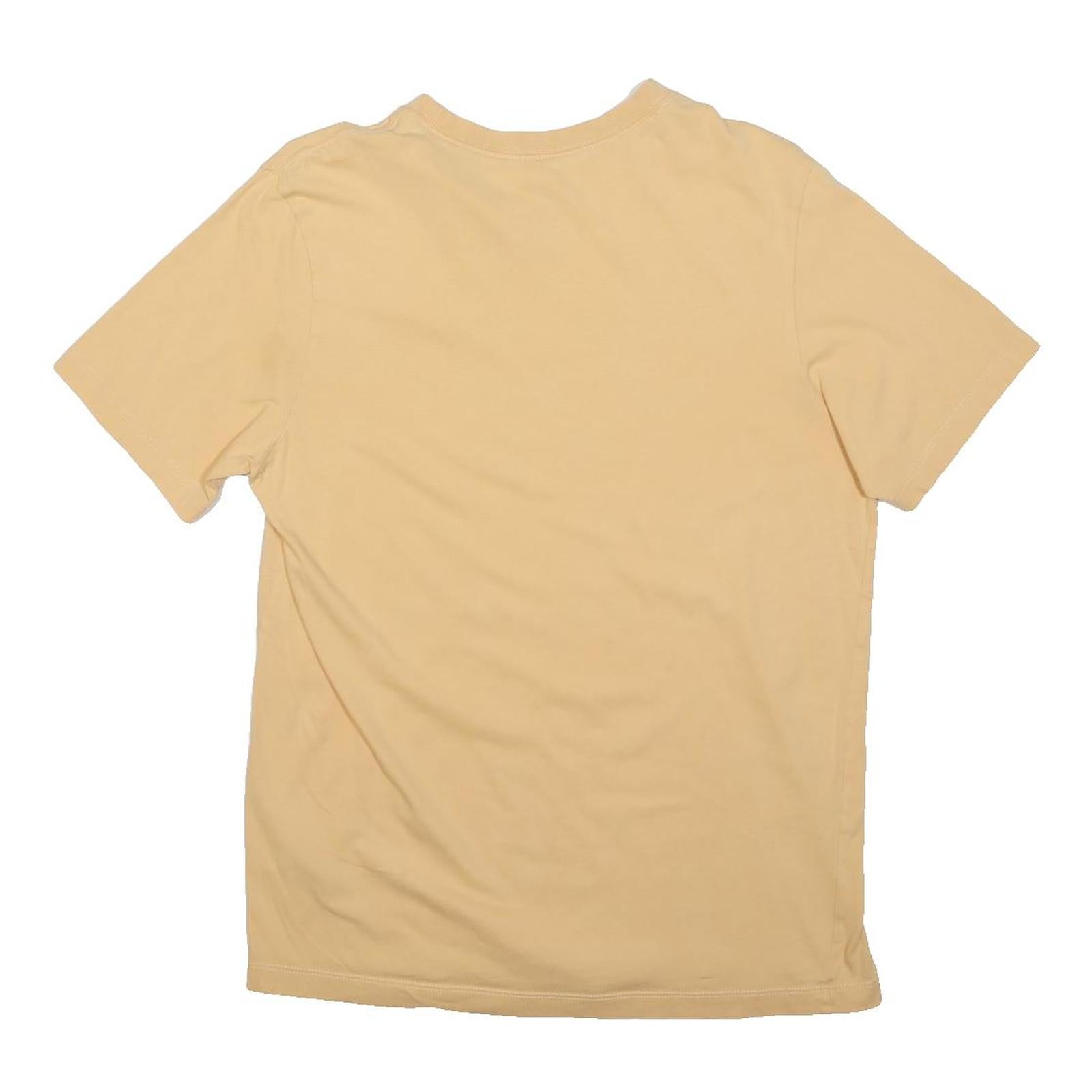 NIKE Mens Beige Cotton Blend T-Shirt M Short Sleeve Crew Neck Sportswear Casual