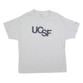CHAMPION Mens Grey UCSF Graphic T-Shirt XL Short Sleeve Crew Neck Cotton Blend