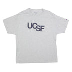 CHAMPION Mens Grey UCSF Graphic T-Shirt XL Short Sleeve Crew Neck Cotton Blend