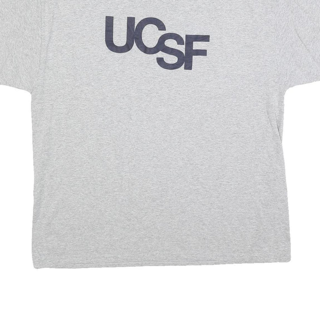 CHAMPION Mens Grey UCSF Graphic T-Shirt XL Short Sleeve Crew Neck Cotton Blend