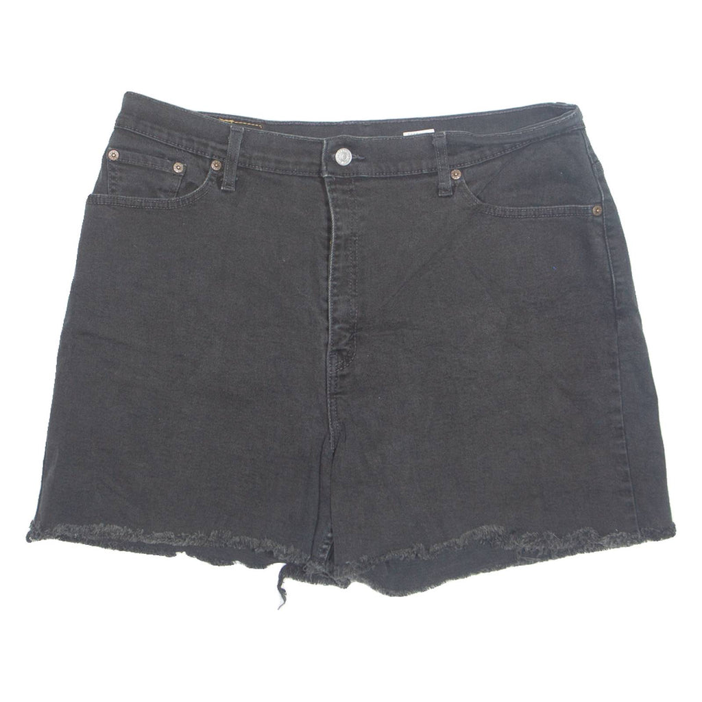 LEVI'S Cut Off 550 Womens Denim Shorts Black L W36