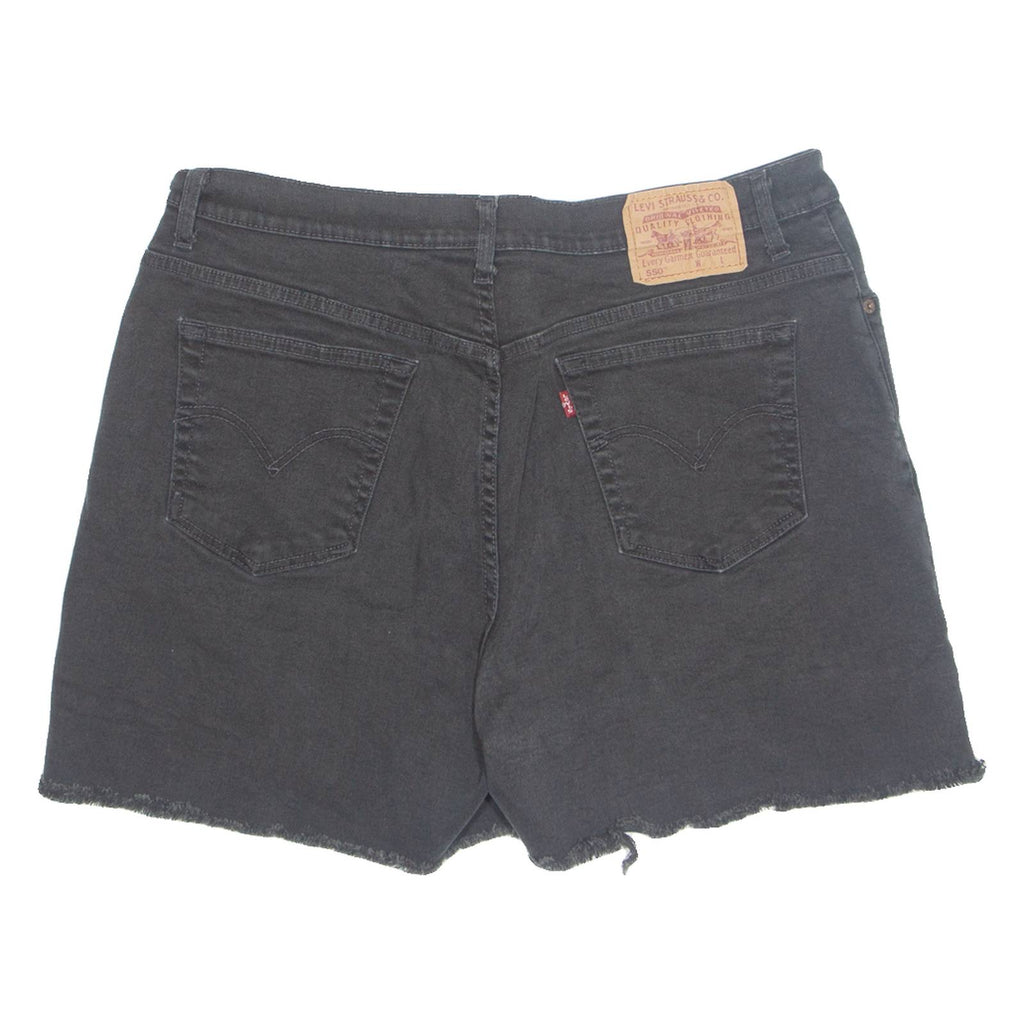LEVI'S Cut Off 550 Womens Denim Shorts Black L W36