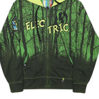 ELECTIRC Mens Green & Black Printed Full Zip Hoodie S Electric Logo Tree Design