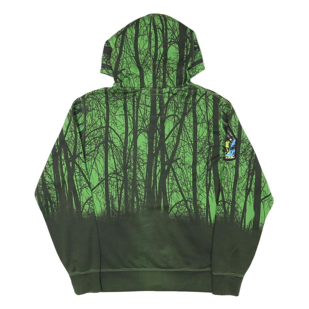 ELECTIRC Mens Green & Black Printed Full Zip Hoodie S Electric Logo Tree Design