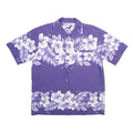 KALENA FASHIONS Mens Purple & White Hawaiian Shirt L Summer Floral Print