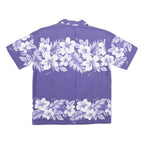 KALENA FASHIONS Mens Purple & White Hawaiian Shirt L Summer Floral Print