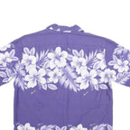 KALENA FASHIONS Mens Purple & White Hawaiian Shirt L Summer Floral Print