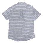 TOMMY HILFIGER Mens Blue & White Striped Linen Blend Shirt XL Casual Button-Down