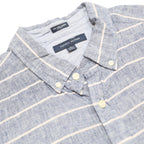 TOMMY HILFIGER Mens Blue & White Striped Linen Blend Shirt XL Casual Button-Down