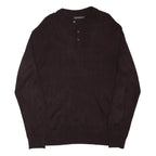 FRENCH CONNECTION Mens Maroon Cotton Blend Long Sleeve Plain XL Polo Shirt
