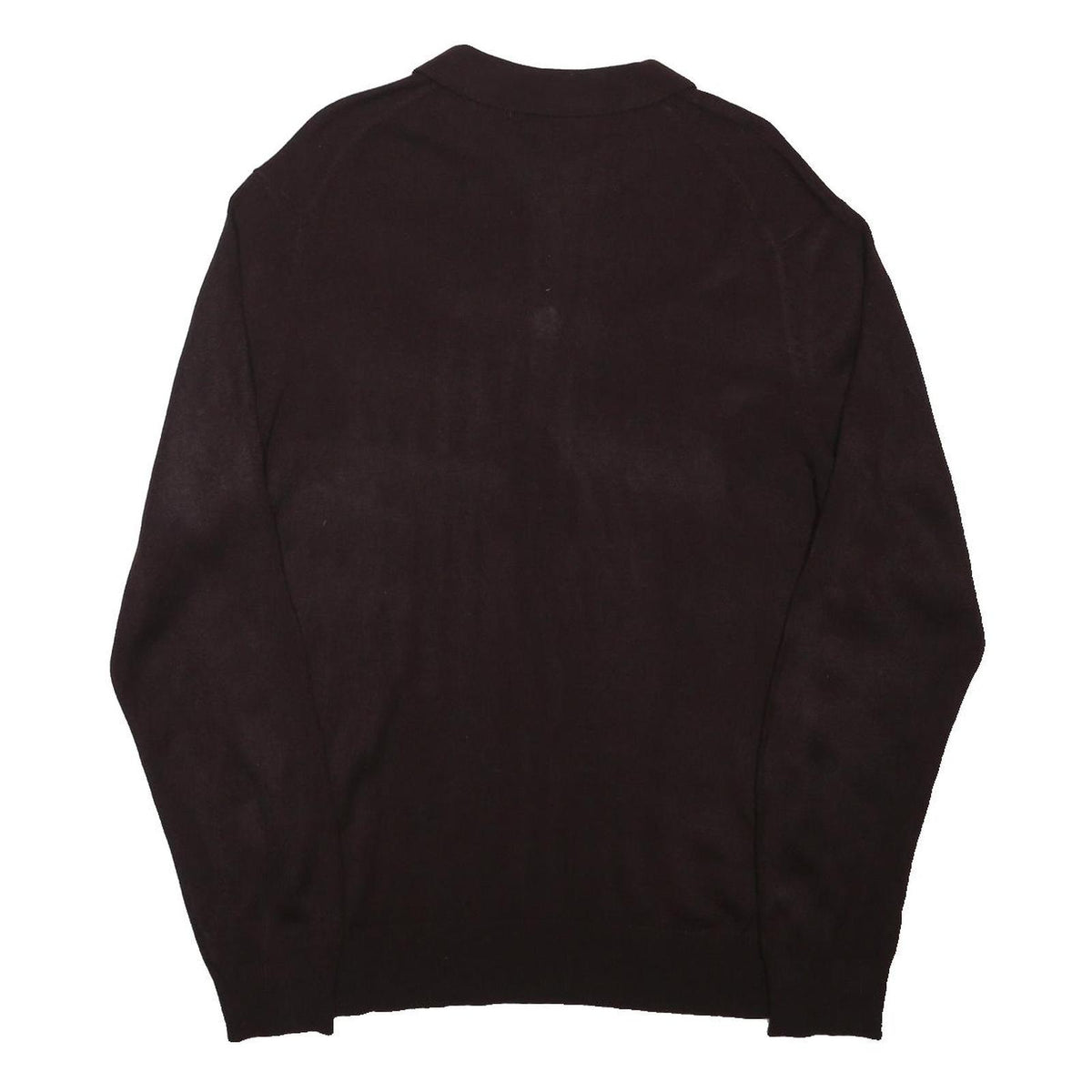 FRENCH CONNECTION Mens Maroon Cotton Blend Long Sleeve Plain XL Polo Shirt