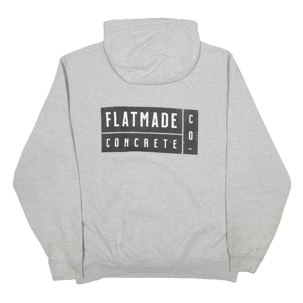 CARHARTT Mens Grey Hoodie L Flatmade Concrete Print Cotton Blend