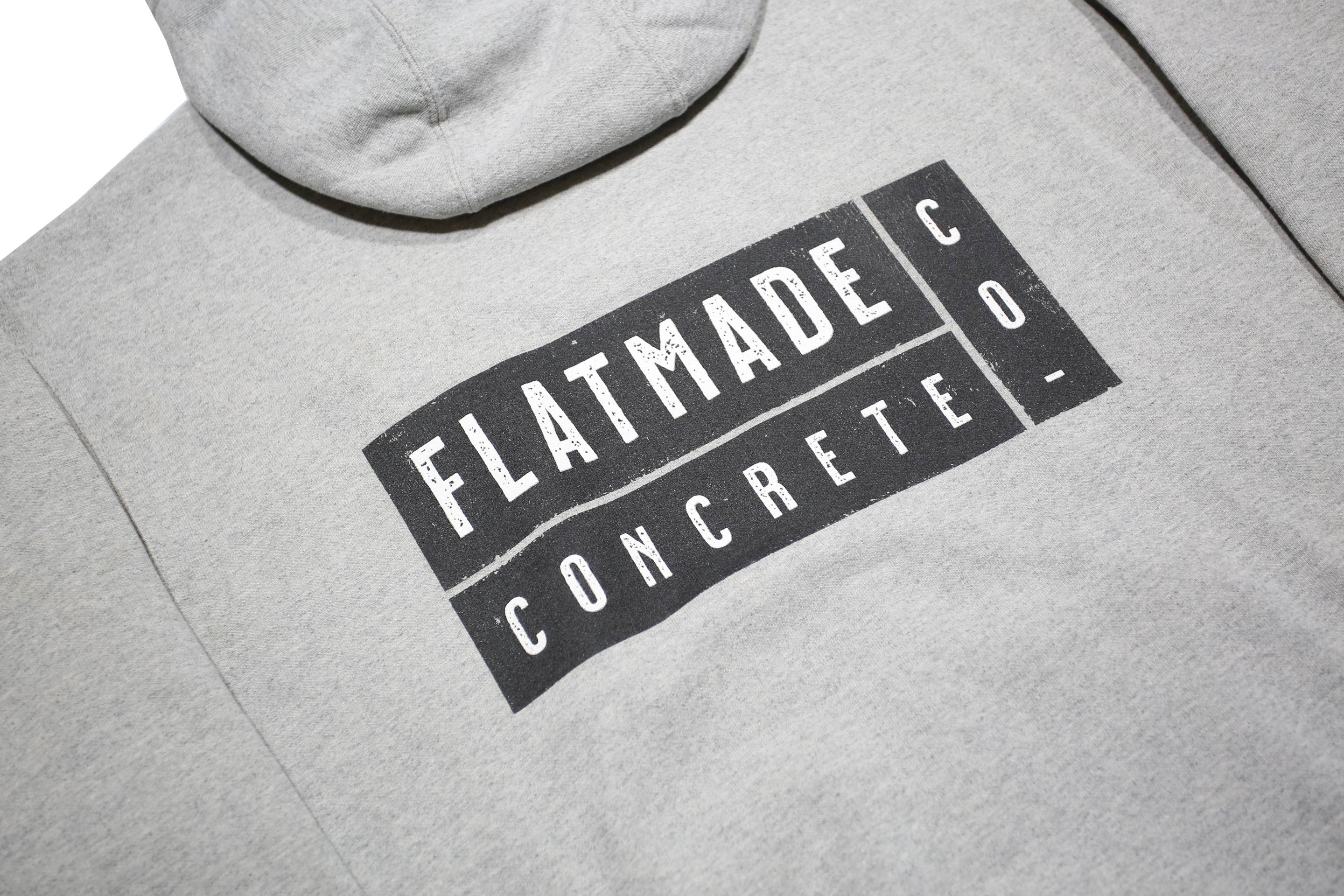 CARHARTT Mens Grey Hoodie L Flatmade Concrete Print Cotton Blend