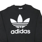 ADIDAS Mens Black Crew Neck XS Cotton Blend Casual Sweatshirt Pullover