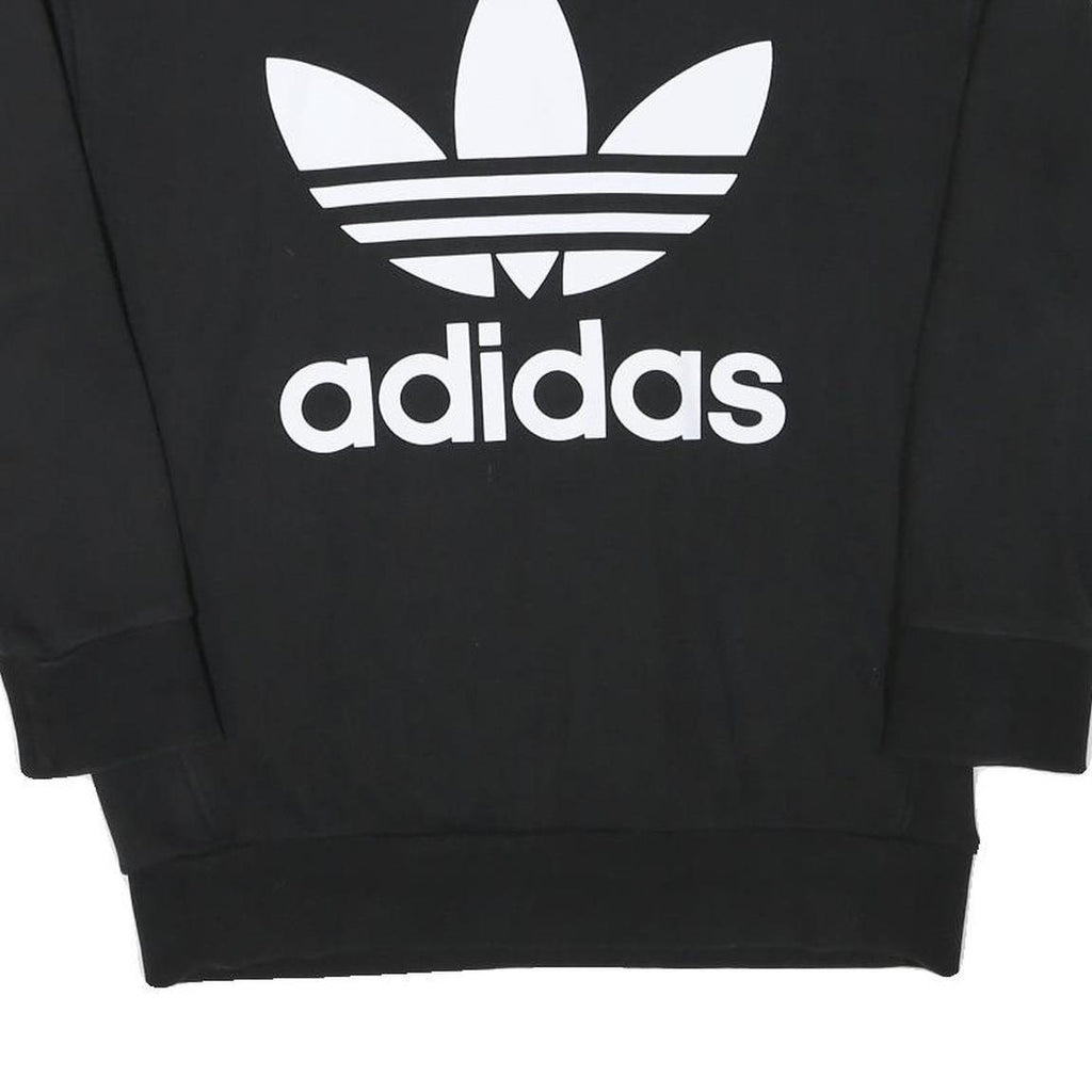 ADIDAS Mens Black Crew Neck XS Cotton Blend Casual Sweatshirt Pullover