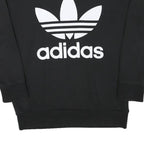 ADIDAS Mens Black Crew Neck XS Cotton Blend Casual Sweatshirt Pullover