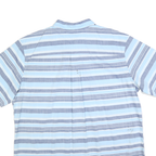 TOMMY HILFIGER Mens Blue & Grey Striped Shirt 2XL Cotton Blend Casual Summer