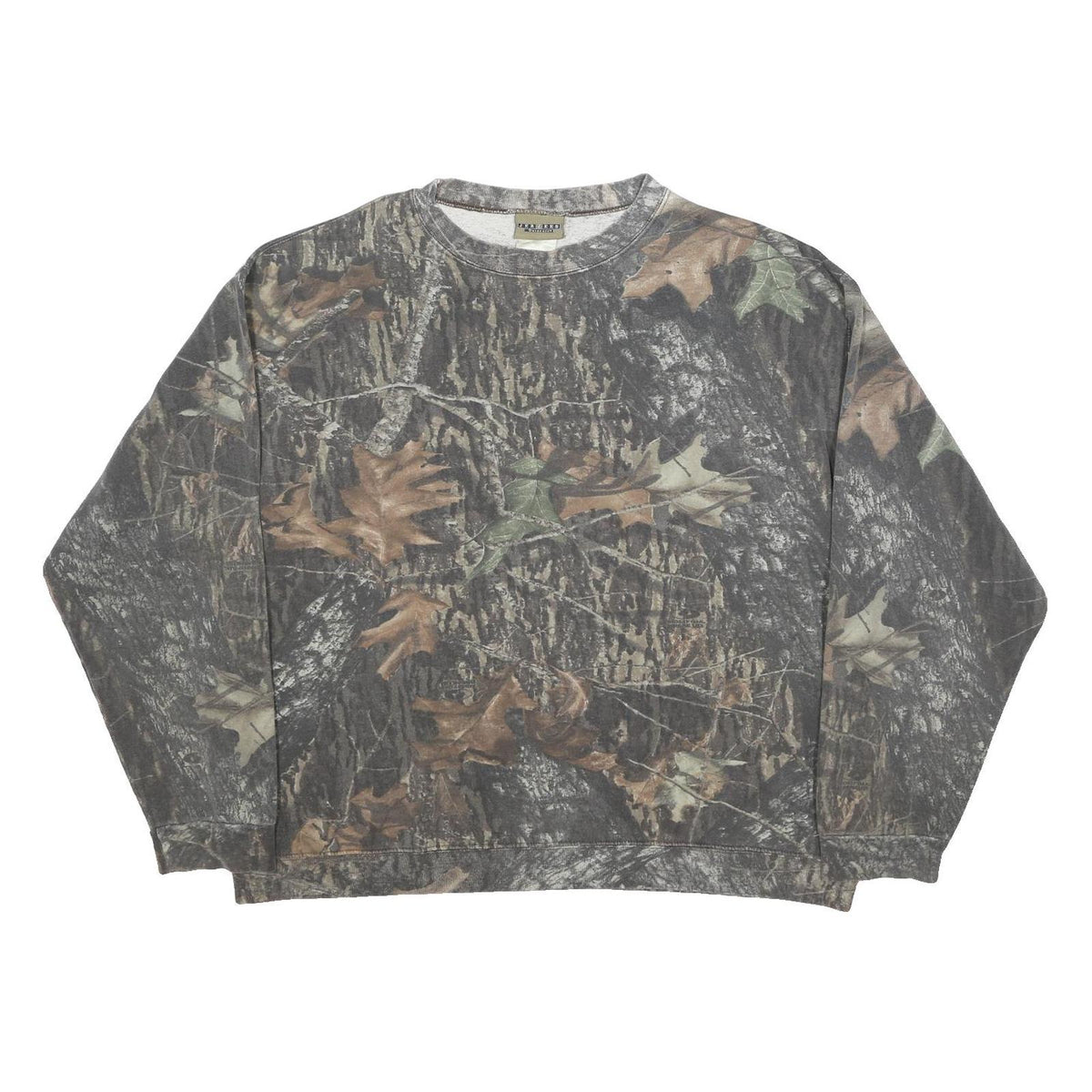 JERZEES Mens Brown Camouflage Crew Neck 2XL Cotton Blend Casual Sweatshirt