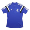 ADIDAS Womens Blue Football Shirt S Short Sleeve V-Neck Sports Jersey