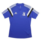 ADIDAS Womens Blue Football Shirt S Short Sleeve V-Neck Sports Jersey