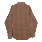 BOSS HUGO BOSS Mens Brown & Orange Check Shirt M Long Sleeve Cotton Casual