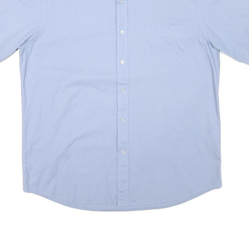 NAUTICA Mens Blue Cotton Blend Short Sleeve Shirt L Button Down Casual