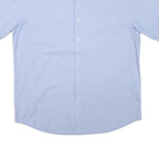 NAUTICA Mens Blue Cotton Blend Short Sleeve Shirt L Button Down Casual