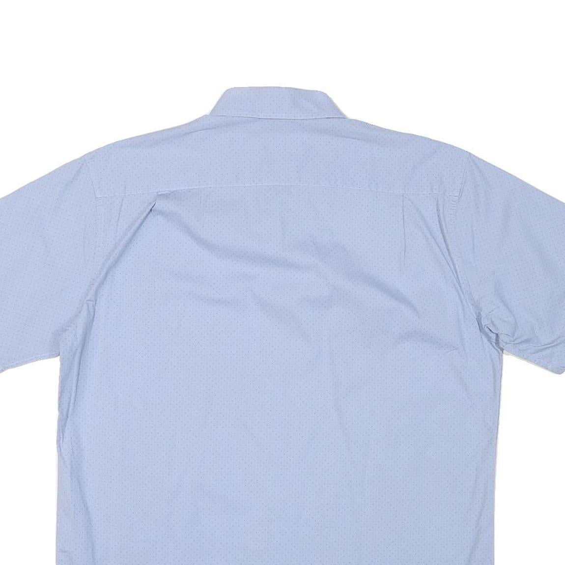 NAUTICA Mens Blue Cotton Blend Short Sleeve Shirt L Button Down Casual