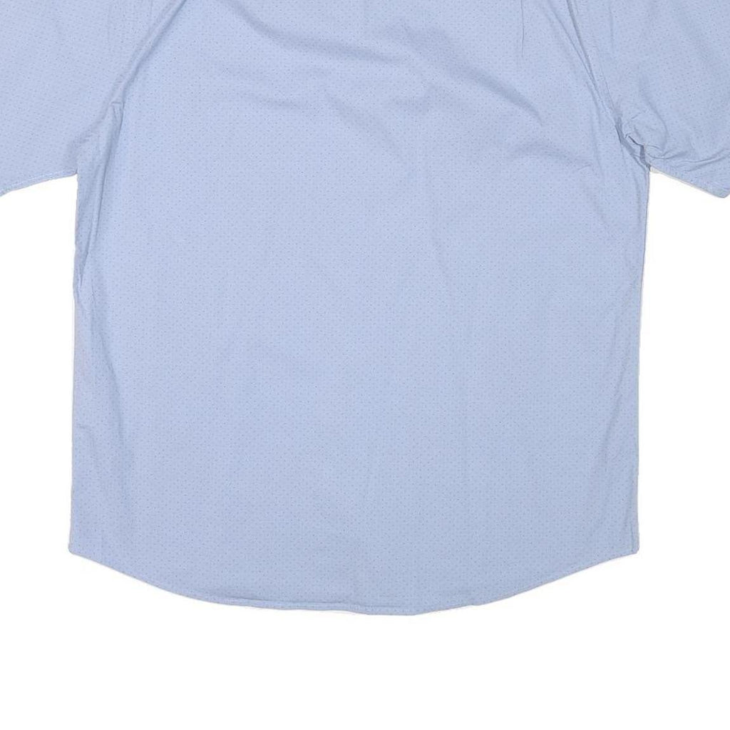 NAUTICA Mens Blue Cotton Blend Short Sleeve Shirt L Button Down Casual