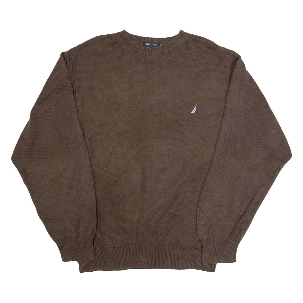 NAUTICA Mens Jumper Brown Tight Knit 2XL