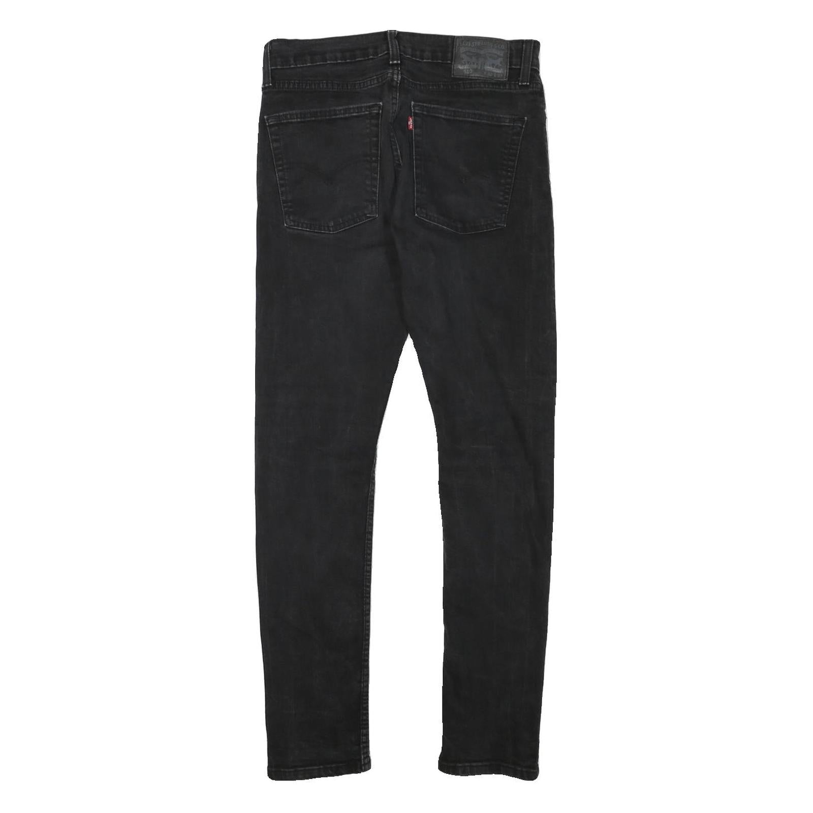 LEVI'S 510 Mens Jeans Black Slim Skinny Denim Medium W30 L29 Zip Cotton Blend
