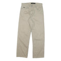 CALVIN KLEIN JEANS Mens Regular Beige Cotton Blend Zip Trousers W30 L29 Casual