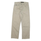 CALVIN KLEIN JEANS Mens Regular Beige Cotton Blend Zip Trousers W30 L29 Casual