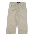 CALVIN KLEIN JEANS Mens Regular Beige Cotton Blend Zip Trousers W30 L29 Casual