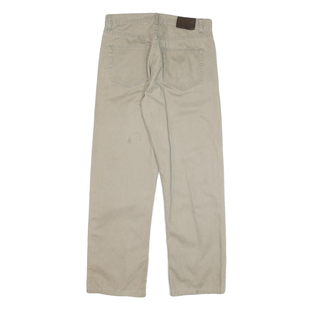 CALVIN KLEIN JEANS Mens Regular Beige Cotton Blend Zip Trousers W30 L29 Casual