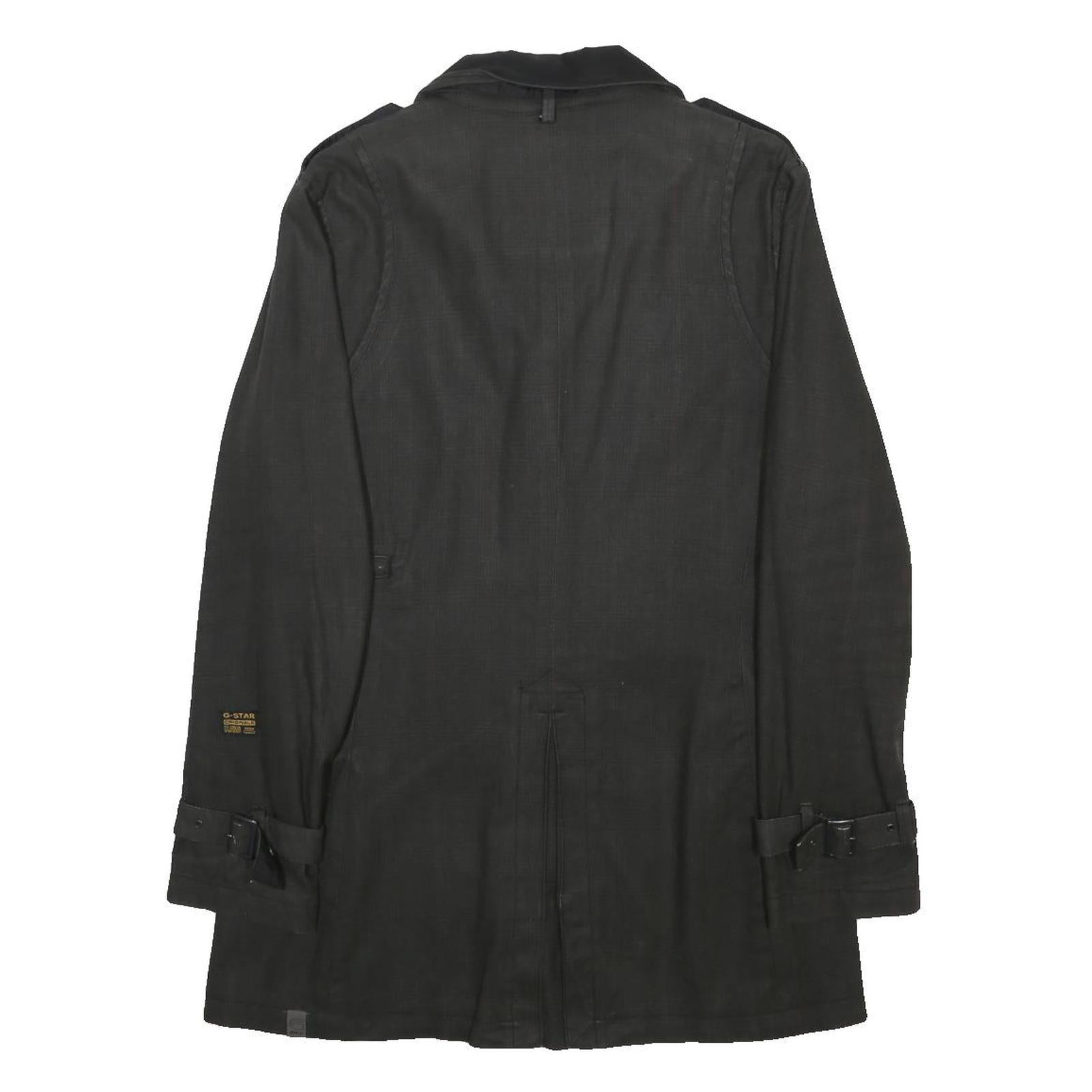 G-STAR Womens Black Cotton Classic Jacket L Button Closure Plain Smart Casual
