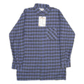 MIGROS Mens Blue & Black Check Shirt M Cotton Long Sleeve Casual Button