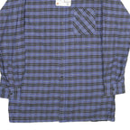 MIGROS Mens Blue & Black Check Shirt M Cotton Long Sleeve Casual Button