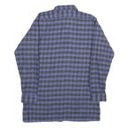 MIGROS Mens Blue & Black Check Shirt M Cotton Long Sleeve Casual Button