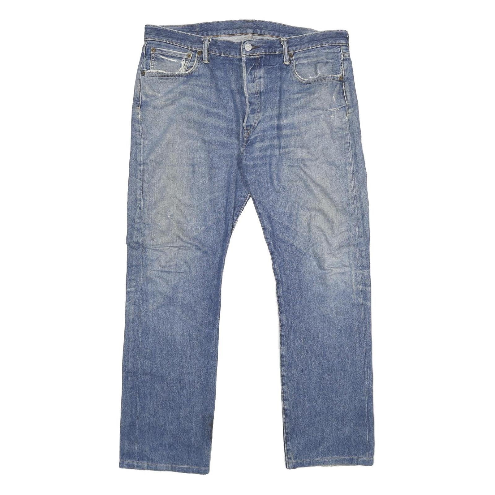 LEVI'S 501 Mens Jeans Blue Classic Straight Denim Medium W38 L30 Authentic
