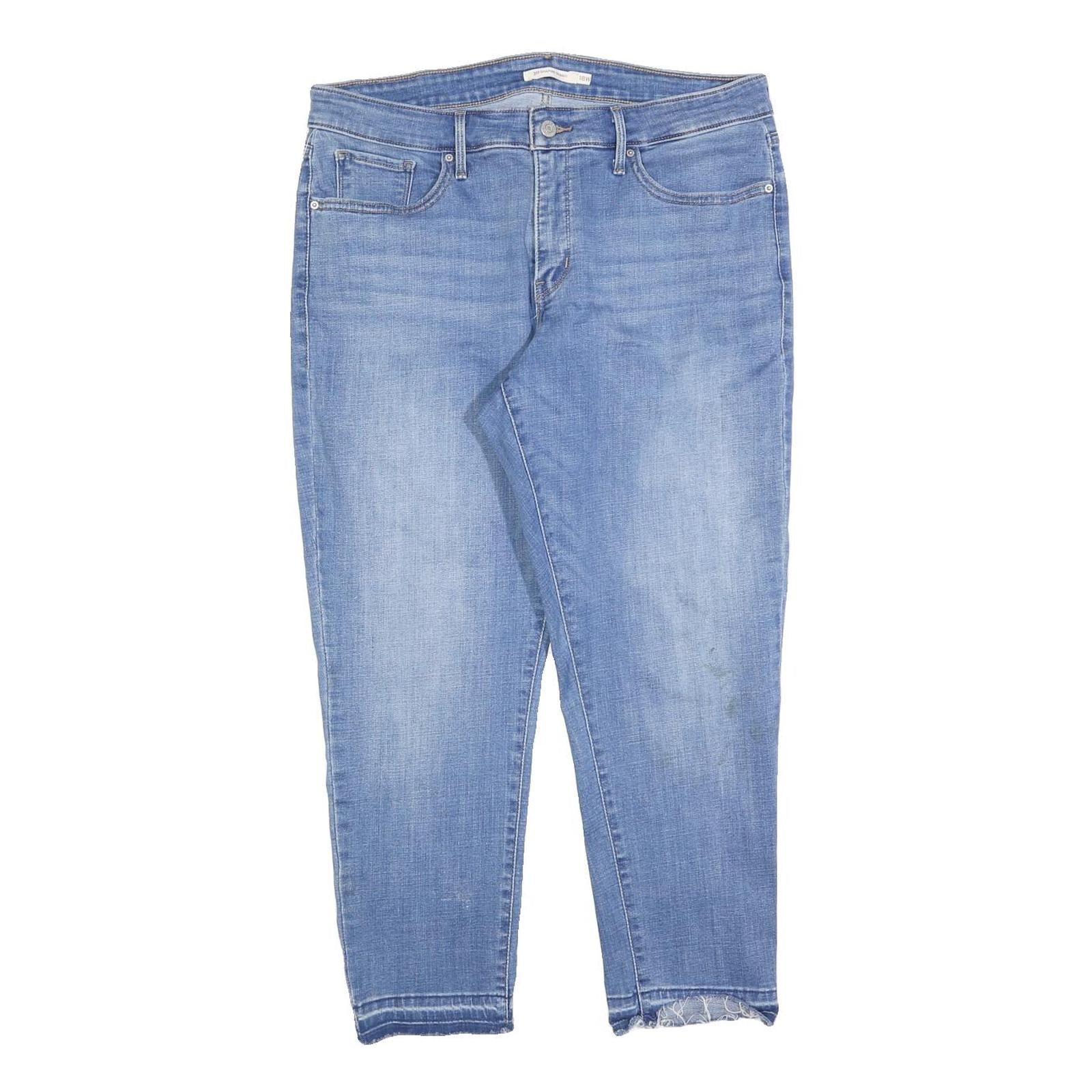 LEVI'S 311 Womens Slim Blue Denim Light W34 L25 Skinny Jeans Frayed Hem