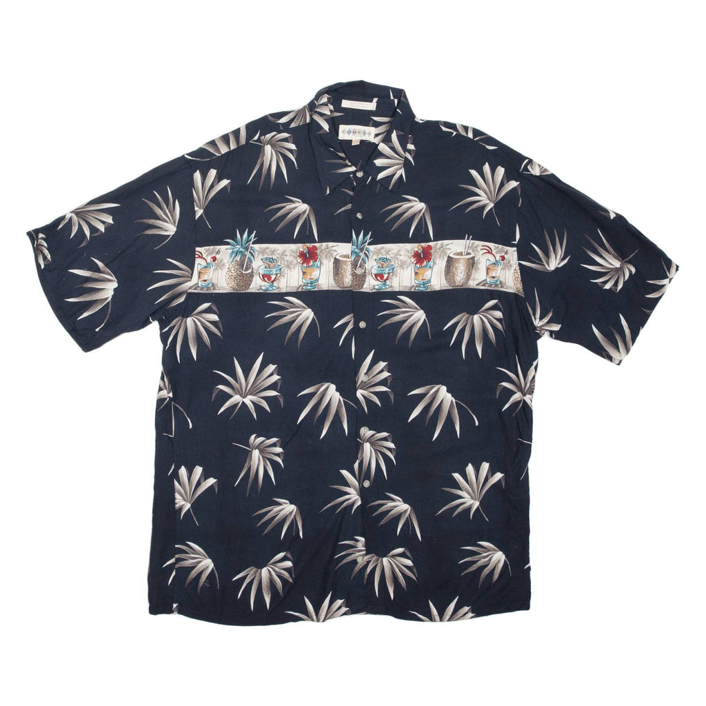 CAMPIA Mens Shirt Black Crazy Pattern XL