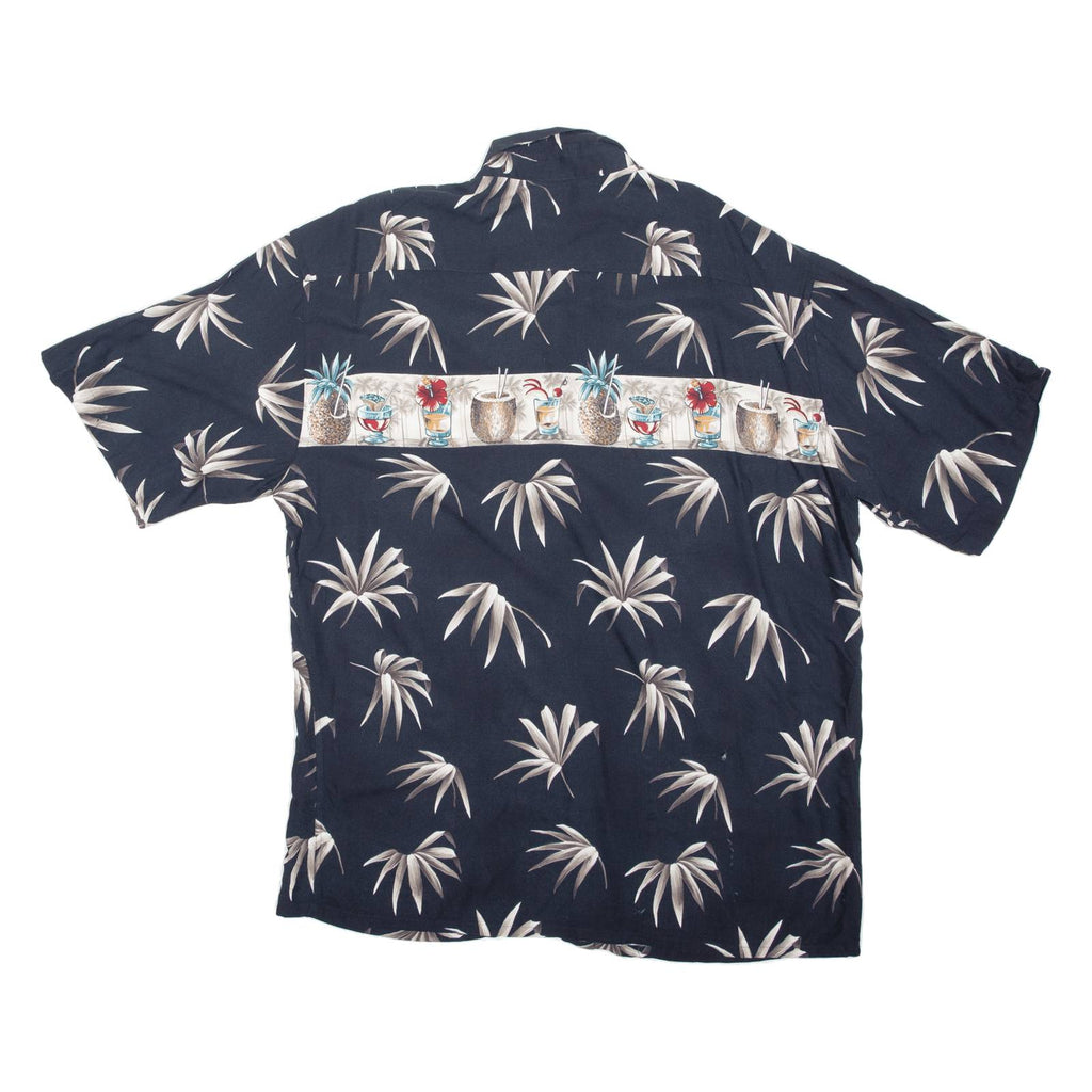 CAMPIA Mens Shirt Black Crazy Pattern XL