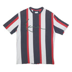 KARL KANI Mens Blue & White & Red Graphic T-Shirt M Short Sleeve Crew Neck