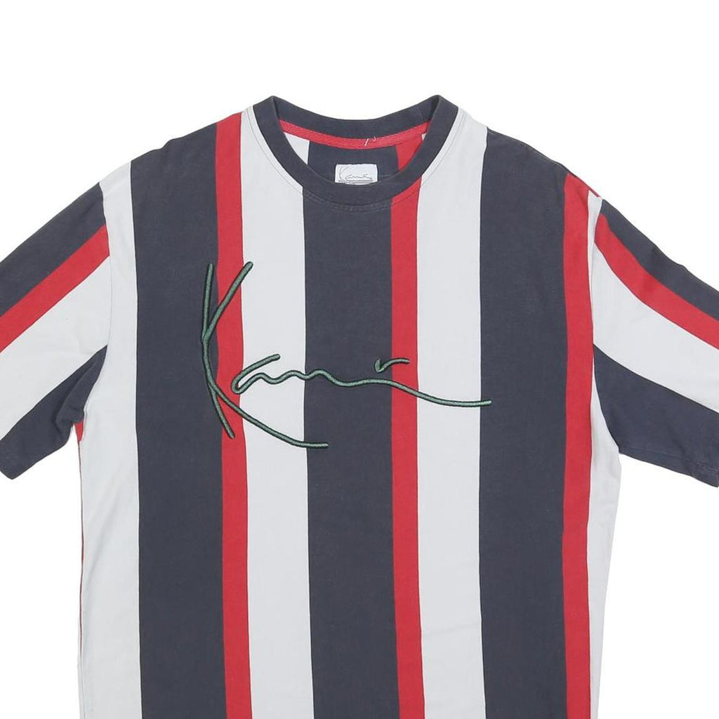 KARL KANI Mens Blue & White & Red Graphic T-Shirt M Short Sleeve Crew Neck