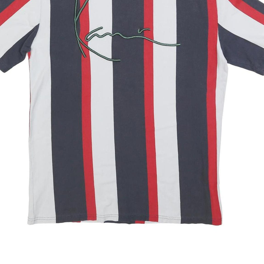 KARL KANI Mens Blue & White & Red Graphic T-Shirt M Short Sleeve Crew Neck