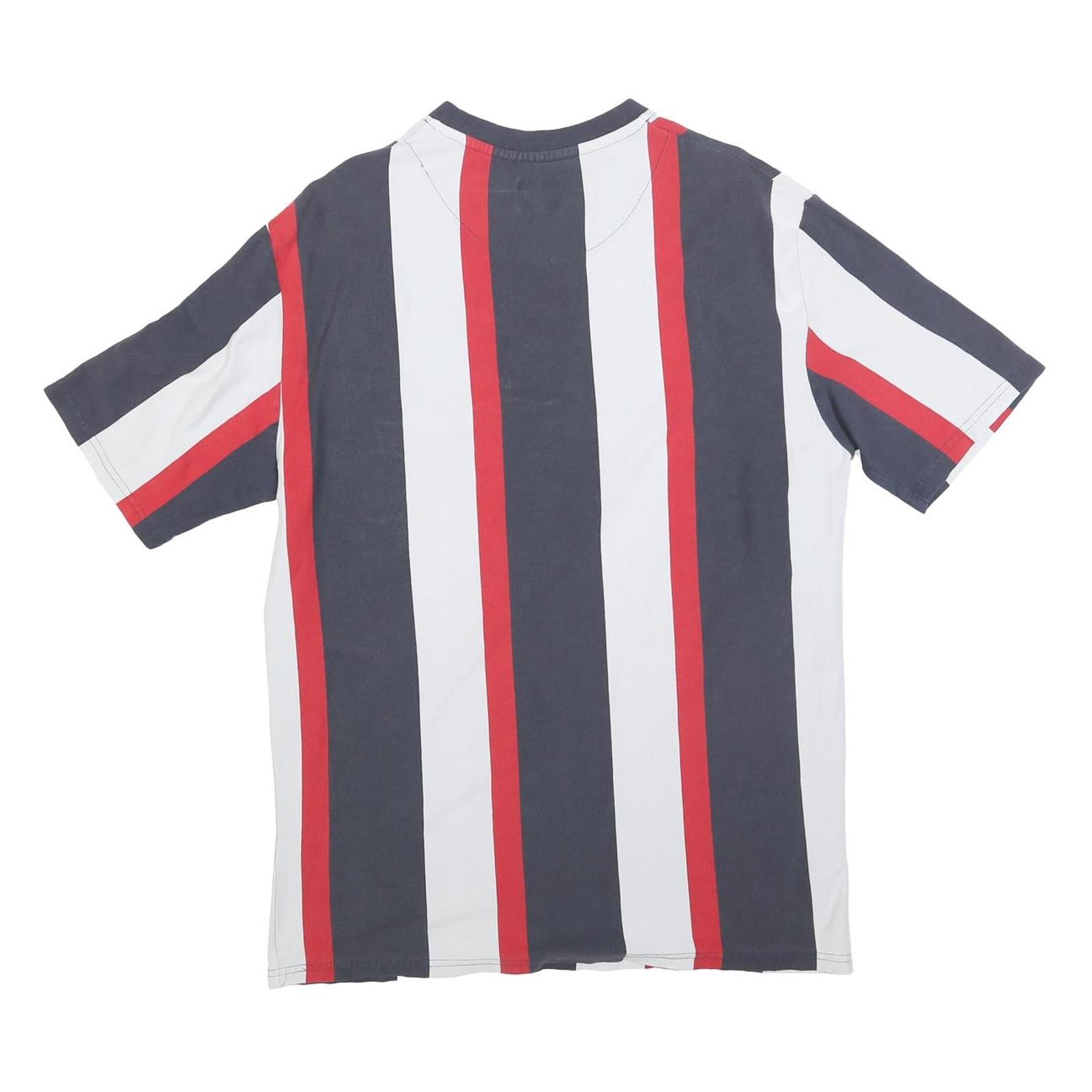 KARL KANI Mens Blue & White & Red Graphic T-Shirt M Short Sleeve Crew Neck