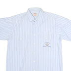 LIBERTY Mens Blue & Red Stripe Short Sleeve Shirt S Cotton Blend Casual
